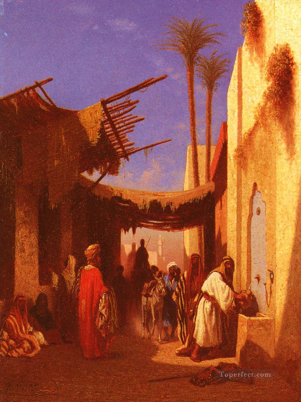 ダマスカスの街路 その1 アラビア東洋学者 シャルル・テオドール・フレール油絵